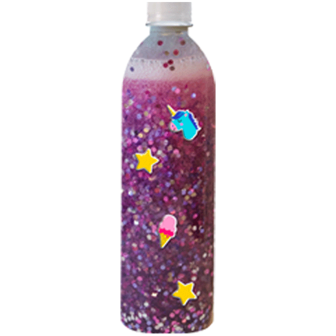 Example of a completed calm-down bottle