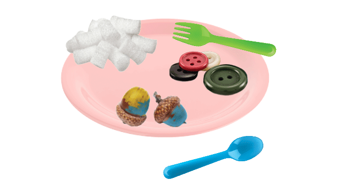 Inedible objects on a plate